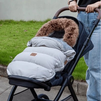 Chancelière-poussette-fourrure-fermeture-glissière