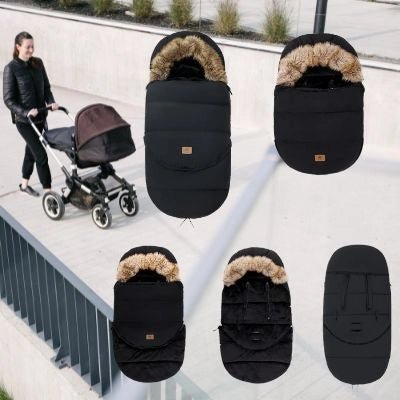 Chancelière-poussette-noire-conception-ajustable