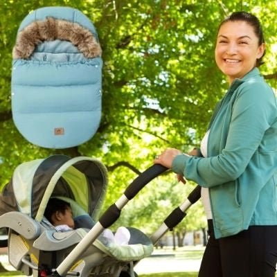 Chancelière-poussette-Turquoise - parc-sourire