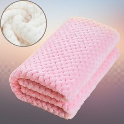 couverture-bebe-gentletouch-rose-doublure-polaire-blanche