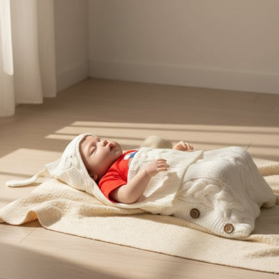 nid-d-ange-tricot-blanc-bebe-capuche-boutons-bois