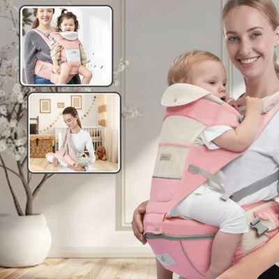 porte-bebe-physiologique-rose-adaptable-nouveau-ne-bebe-sourire