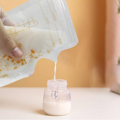 Sachets conservation lait maternel motif girafe compact et sécuritaire biberon 