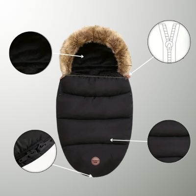 chanceliere-babycove-noire-fermeture-glissière-doublure-polaire-fourrure