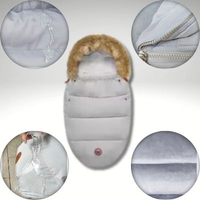 Chancelière-grise-fermeture-glissière-imperméable-fourrure