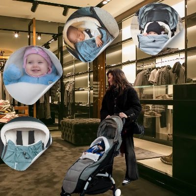 Chancelière-poussette-bébé-sourire-magasin