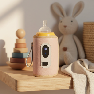 Chauffe-biberon rose ambiance nursery