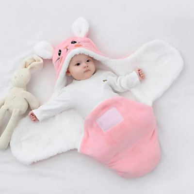 nid-d'ange-bebe-roselapin-ajustable-bébé-peluche-lapin-beige