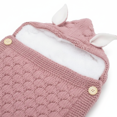 Nid d'ange cosy - Détails tricot et finitions