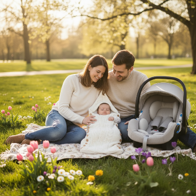 nid d'ange bébé Pique-nique Famille