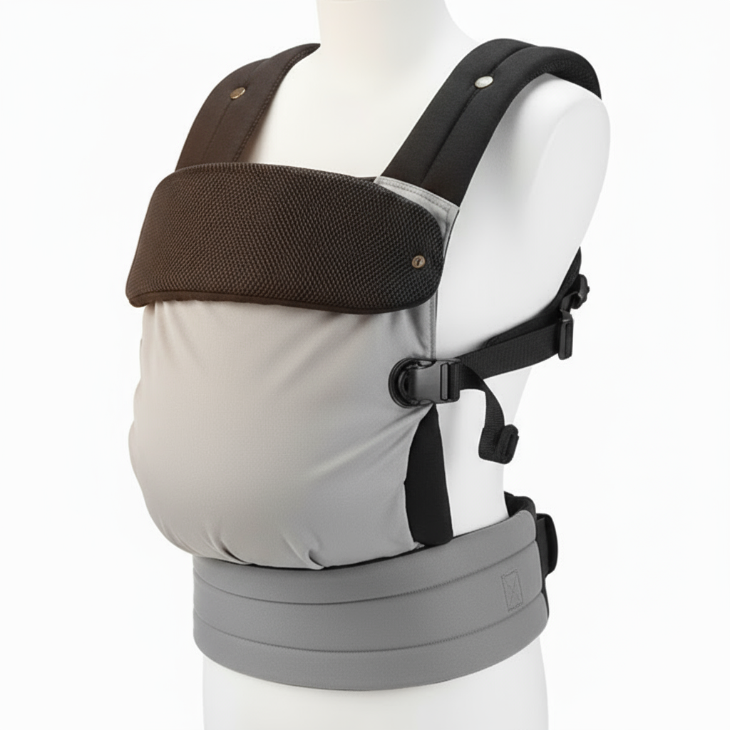 Porte-bébé gris sur mannequin