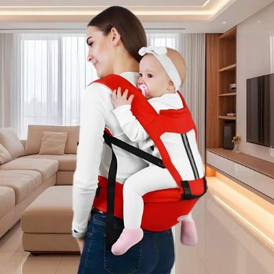 porte bebe rouge portage dorsale bébé sucette
