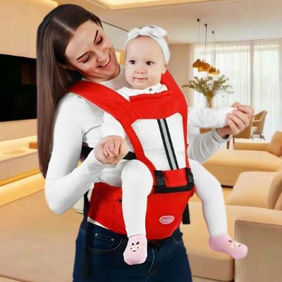porte bebe rouge maman et bébé bandeau blanc