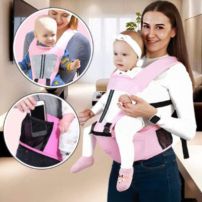 porte_bebe ergonomique rose sécuritaire 
