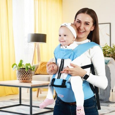 porte bebe ergonomique bleu turquoise bébé et maman