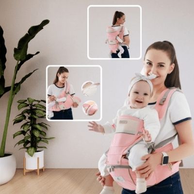 porte-bebe-physiologique-rose-evolutif-nouveau-ne-bebe-sourire