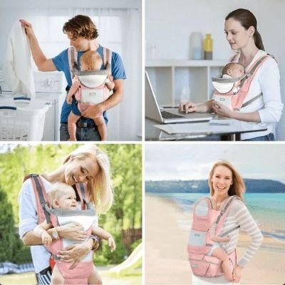 porte-bebe-physiologique-rose-pratique-panier-lavage-ordinateur-parc-plage
