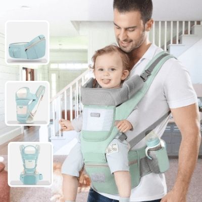 porte-bebe-physiologique-vert-conception-tabouret-lambaire-bebe-sourire