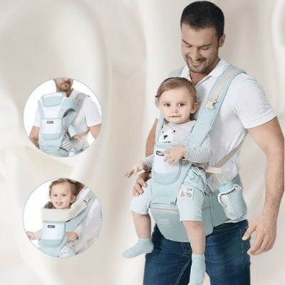 porte-bebe-physiologique-vert-portage-devant-bretelles-renforcees