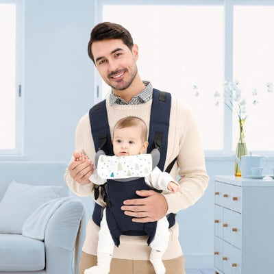 porte bébé noir avec sangles larges portage ventrale  