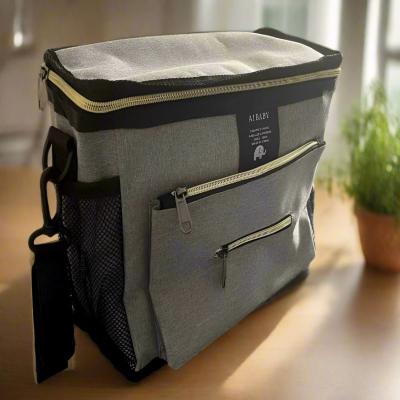 Sac-a-langer-gris-fermeture-glissière-pochette-avant