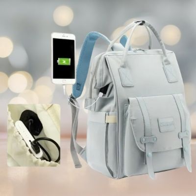 Sac-à-langer-à-dos-bleu-chargeur-téléphone