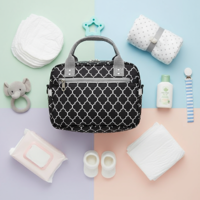 sac a langer losange Composition flat lay