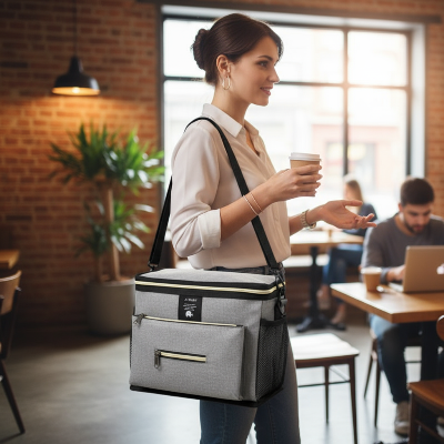 sac a langer Parent moderne porte le sac dans un café